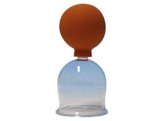 Schröpfkopf Ø 6,5 cm, dünnwandiges mundgeblasenes Glas, mit Olive, mit Ball 1x1 Stück 