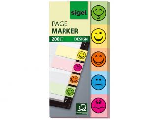 Sigel Haftmarkerblock, Design Smile, 15 x 50 mm, 1x5 Stück 